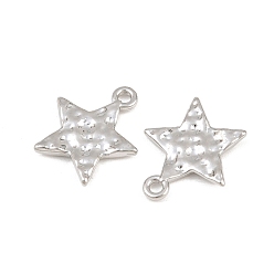 Platinum Alloy Pendants, Star Charms, Rack Plating, Platinum, 17.5x15.5x2mm, Hole: 1.6mm