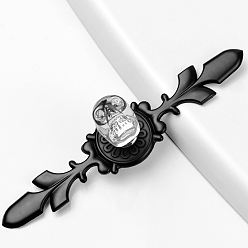 Прозрачный Цинковый сплав и k9 ручка ящика с черепом из хрусталя, с винтами, шкаф тянет ручки для ящика, аксессуары для дверных ручек, Хэллоуин тема, электрофорез черный, прозрачные, 168 мм