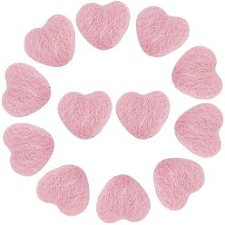 Pink 12шт. валяние шерстяных сердечек, розовые, 31x30x8.5 мм