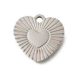 Нержавеющая Сталь Цвет Антикоррозийные 201 подвески из нержавеющей стали, шарма сердца, цвет нержавеющей стали, 12x12.5x1 мм, отверстие : 1.4 мм