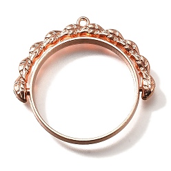 Розовое Золото Подвесные подвески из сплава, для diy уф смолы, эпоксидная смола, без кадмия, без никеля и без свинца, плоские круглые с листа, розовое золото , 33x35x3.5 мм, отверстие : 1.5 мм