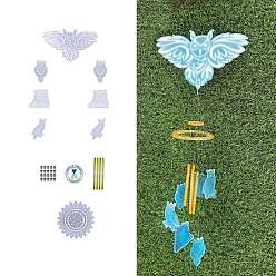 Белый Силиконовые формы для изготовления колокольчиков из пищевого силикона, формы для литья смолы, с алюминиевой трубкой, сова, белые, Сова: 115x6 мм, 29 шт / комплект