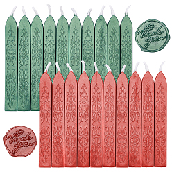 Mixed Color Sealing Wax Sticks, with Wicks, for Wax Seal Stamp, Mixed Color, 91x12x11.8mm, 20pcs/set