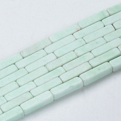 Aquamarine Natural Agate Beads Strands, Dyed, Cuboid, Aquamarine, 8.5x2x2mm, Hole: 0.5mm, about 48pcs/strand, 15.7 inch