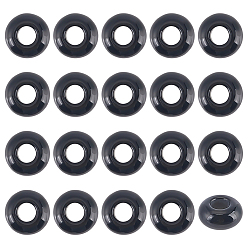 Black Onyx 20 шт. натуральный черный оникс (окрашенный и подвергнутый термической обработке), европейские бусины, рондель, бусины с большим отверстием, 10x5 мм, отверстие : 4 мм, около 10 шт / упаковка