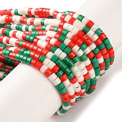 Разноцветный Рождественская тема ручной работы бусины лэмпворк нити, дисковые бусы, красочный, 2.5x2 мм, отверстие : 1 мм, около 224 шт / нитка, 15.55 дюйм (39.5 см)