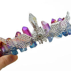 Другие Кварцы Натуральные гальванические кварцевые резинки для волос, крылья с солнечными коронами-резинками для волос для женщин и девочек, 350x150 мм