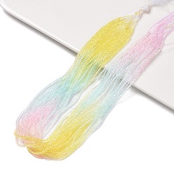 Золотистый Прозрачный градиент цвета стеклянные бусины пряди, сегментированные разноцветные бусины, граненые круглые, золотые, 2x2.5 мм, отверстие : 0.8 мм, около 175~180 шт / нитка, 13.78~14.4'' (35~36 см)