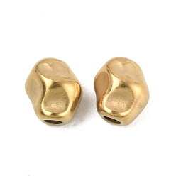 Oval 304 из нержавеющей стали бусы, реальный 18 k позолоченный, неправильный овал, 6x5x4.5 мм, отверстие : 1.6 мм