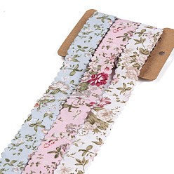 (52) Непрозрачная лаванда 6 ярдов 3 цветов полиэфирной ленты с цветочным принтом, для упаковки подарков, разноцветные, 1 дюйм (25 мм), 2 ярды / цвет