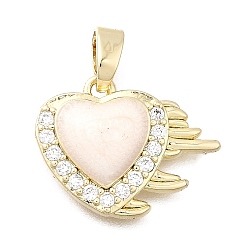 (404) Непрозрачное AB Кислое яблоко Латунные микро проложить кубического циркония подвески, Эмаль стиле, реальный 18 k позолоченный, сердце прелести, цветочный белый, 13.5x17x3.5 мм, отверстие : 4.5x3 мм