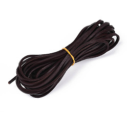 Кокосово-Коричневый Шнур натуральной кожи, кожаный шнур ювелирных изделий, ювелирные изделия diy шнур, плоский, кокосового коричневый, 3x2 мм, около 5.47 ярдов (5 м) / пачка