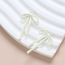 (404) Непрозрачное AB Кислое яблоко Подвески из сплава , бантом, цветочный белый, 32x20 мм