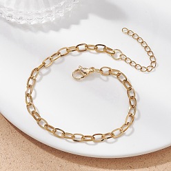 Золотой 304 женские браслеты-цепочки из нержавеющей стали, золотые, 7-1/2 дюйм (19 см)