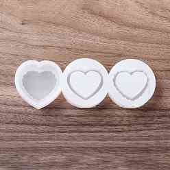 White Shaker Molds, DIY Heart Quicksand Silicone Molds, Resin Casting Molds, for UV Resin, Epoxy Resin Craft Making, White, 43x130x13mm, Inner Diameter: 27~34x35~38mm