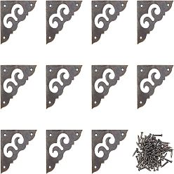 Античная Бронза Защитные уголки коробки из цинкового сплава, с винтами, для мебели украшения шкатулки, античная бронза, 29x52.5x0.8 мм, отверстие : 1.8 мм, 60sets / коробка