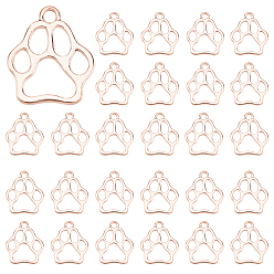 Розовое Золото Тибетский стиль сплава цинка подвески, собака отпечатки лап, без свинца и без кадмия, розовое золото , 19.6x17x1.5 мм, отверстие : 2 мм, 150 шт / коробка