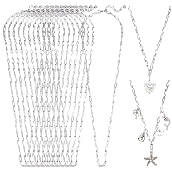 Нержавеющая Сталь Цвет 12шт. 4мм 304 цепочки из нержавеющей стали в виде скрепок, не тускнеет, цвет нержавеющей стали, 27.36 дюйм ~ 28.15 дюйм (69.5~71.5 см)