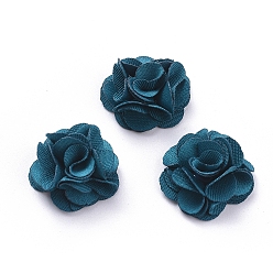 чирок Ручной работы из полиэстера тканые аксессуары костюма, цветок, зелено-синие, 20x9 мм