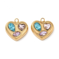 (52) Непрозрачная лаванда 304 из нержавеющей стали сердце кулоны, со стразами, ионное покрытие (ip), разноцветные, 12.5x12.5x3 мм, отверстие : 1.2 мм