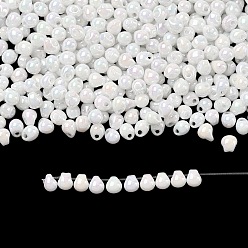 (DP471) White Pearl AB Миюки 3.4мм капельные бусины, японский бисер, непрозрачные цвета AB, (dp471) белый жемчуг ab, 3.4x3 мм, отверстие : 0.65 мм, Около 180 шт / 10 г