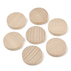 Светло-коричневый Листы буковой древесины, незаконченная древесина, плоско-круглые, загар, 25x5 мм