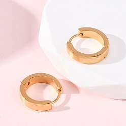 Настоящее золото 18K Серьги из 304 нержавеющей стали, с 316 нержавеющей стали, ионное покрытие (ip), реальный 18 k позолоченный, 16x4 мм