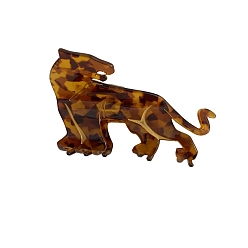 Сиена Заколки для волос с когтями из ацетата целлюлозы (смола), леопард, заколка для волос без следов челки для женщин и девочек, цвет охры, 94x52 мм