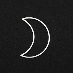 Нержавеющая Сталь Цвет Не тускнеет 201 кольца из нержавеющей стали, лазерная резка, полумесяц, цвет нержавеющей стали, 25x18x1 мм