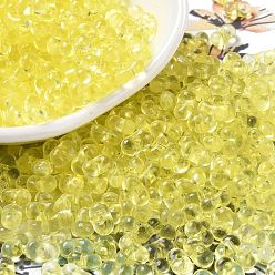 Желтый Прозрачные акриловые бусины, арахис, желтые, 4x6.5x3 мм, отверстие : 1.2 мм, Около 11500 шт / 500 г