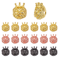 (52) Непрозрачная лаванда 18 шт. 3 цвета бусины из сплава в форме головы льва, разноцветные, 15x11.5x7.5 мм, отверстие : 2 мм, 6 шт / цвет