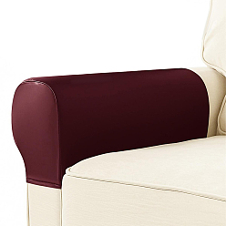 Dark Red 2Pcs Imitation Leather Sofa Armrest Covers, Furniture Protector, Dark Red, 470x180x1mm