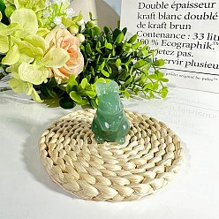 Зеленый Авантюрин Резные фигурки целебных кроликов из натурального зеленого авантюрина, Украшения из камня с энергией Рейки, 27x27x40 мм