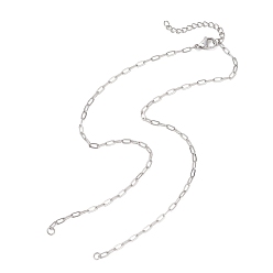 Нержавеющая Сталь Цвет 2.5мм 304 изготовление ожерелий из скрепок из нержавеющей стали, не тускнеет, цвет нержавеющей стали, 15.16 дюйм (38.5 см)