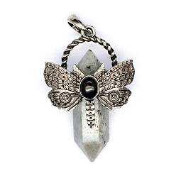 Лабрадорита Природные подвески лабрадорита, пуля с крылом, 25x16x7 мм