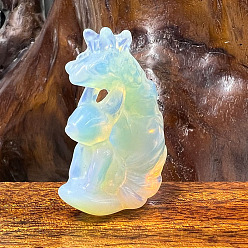 Опал Скульптурные украшения из синтетического опалита для украшения рабочего стола в домашнем офисе, лиса, 50~60 мм