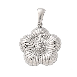 Нержавеющая Сталь Цвет 304 подвески из нержавеющей стали, цветочный шарм, анти-тускнение, цвет нержавеющей стали, 23.5x21.5x4 мм, отверстие : 2.5x7 мм