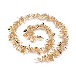 Золотой Железные цепи ручной работы, с железными подвесками, долговечный, несварные, лист, с катушкой, золотые, 9x3.8x0.4 мм, около 32.8 футов (10 м) / рулон