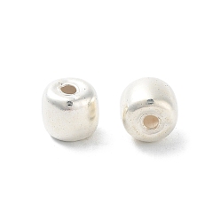 Silver 925 Sterling Silver Beads, Barrel, Silver, 6x5.5mm, Hole: 1.6mm