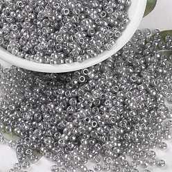 (RR368) Silver Gray Luster MIYUKI Round Rocailles Beads, Japanese Seed Beads, (RR368) Silver Gray Luster, 8/0, 3mm, Hole: 1mm, about 422~455pcs/bottle, 10g/bottle