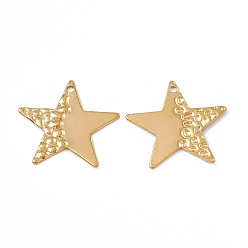Настоящее золото 18K Ионное покрытие (ip) 304 подвески из нержавеющей стали, звезда очарование, реальный 18 k позолоченный, 25x26x1 мм, отверстие : 1.5 мм
