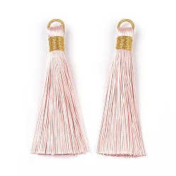 Розовый Полиэстер кисточка большие подвесные украшения, туманная роза, 83 мм, отверстие : 8x6.5 мм