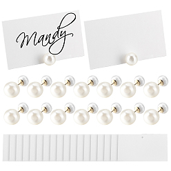 Белый 7 пары круглых серег-гвоздиков из пластика и железа с имитацией жемчуга, золотые, с 14шт. гайками-гвоздиками из искусственного жемчуга из АБС-пластика и 40шт. прямоугольными бумажными пустыми досками, белые, 10 мм