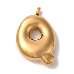 Letter Q Ионное покрытие (ip) 304 подвески из нержавеющей стали, шарм-буква, золотые, Буква Q, 24.5x17.5x6 мм, отверстие : 2 мм