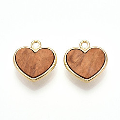 Перу Подвески из сплава , с ацетатом целлюлозы, сердце прелести, Перу, 19x17.5x4.5 мм, отверстие : 2 мм