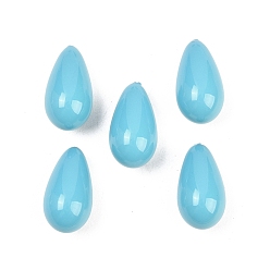 Темно-Голубой Гальванические непрозрачные стеклянные бусины, имитация бирюзовый, слеза, глубокое синее небо, 18.5x10 мм, отверстие : 1 мм