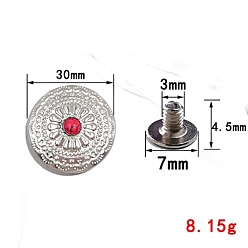 Античная Бронза Декоративные заклепки из сплава в тибетском стиле, с имитацией синтетической бирюзы и железным винтом, цветок, античная бронза, 30 мм