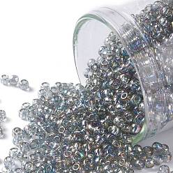 (176) Transparent AB Black Diamond Круглые бусины toho, японский бисер, (176) прозрачный ab черный алмаз, 11/0, 2.2 мм, отверстие : 0.8 мм, Около 1110 шт / 10 г