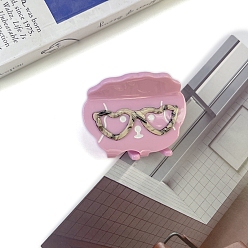 Фламинго Заколки для волос в форме когтей из ацетата целлюлозы, аксессуары для волос для женщин и девочек, собака, фламинго, 46x35 мм