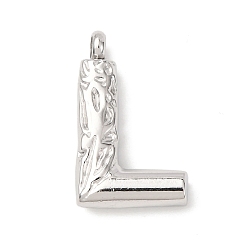 Letter L 304 подвески из нержавеющей стали, письмена, Письмо L, 21.5x13x4.5 мм, отверстие : 2.5 мм
